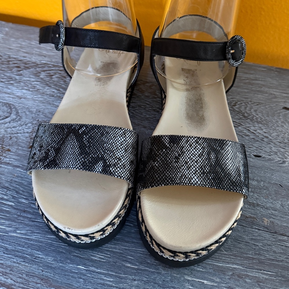 Amalfi Black Snake Print Women's Sandals